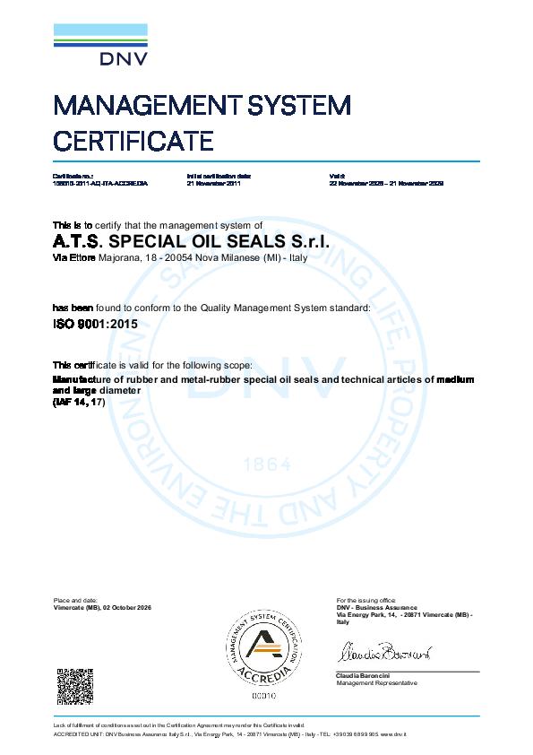 Immagine ATS_MANAGEMENT SYSTEM CERTIFICATE