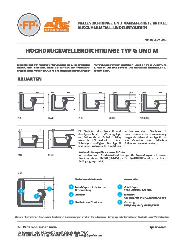 Immagine Hochdruck WDR Typ G und M technische Infos_DE