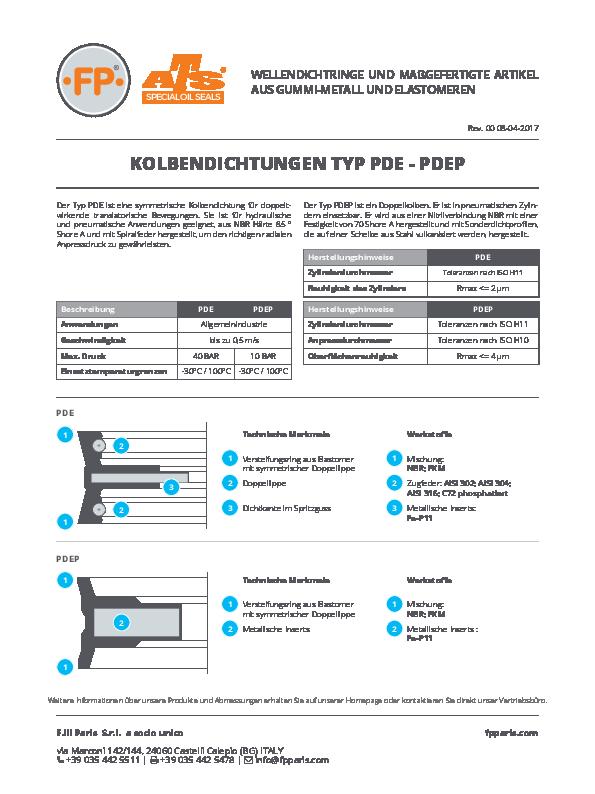Immagine Kolbendichtungen Typ PDE-PDEP technische Infos_DE