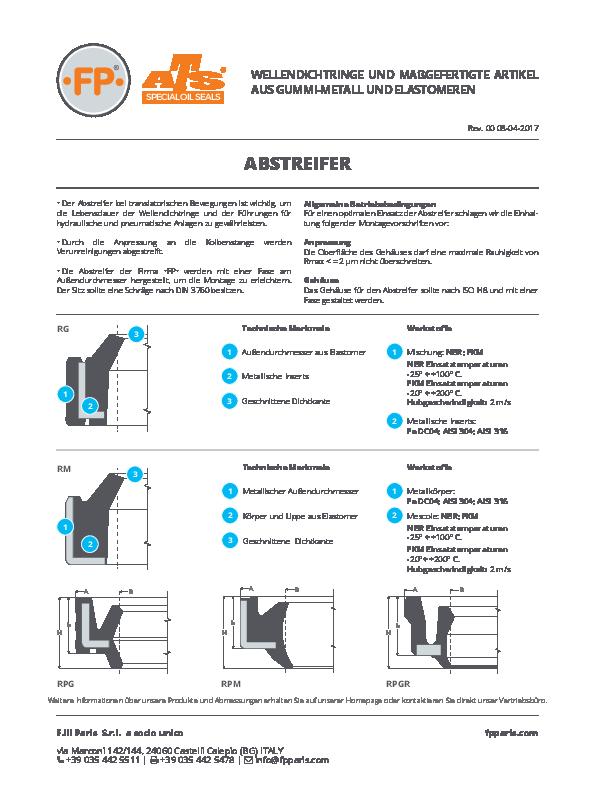 Immagine Abstreifer Typ RG-RM technische Infos_DE