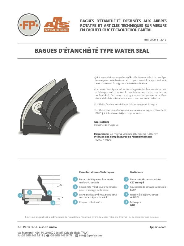 Immagine WATER SEAL Bagues d'étanchéité Informations Techniques_FR